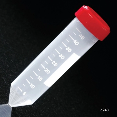 Globe scientific centrifuge tube, 50ML, with attached red, pp, 25/RACK